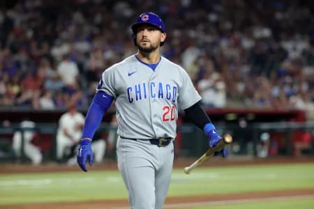 Chicago Cubs designated hitter Michael Conforto against the Arizona Diamondbacks at Chase Field.